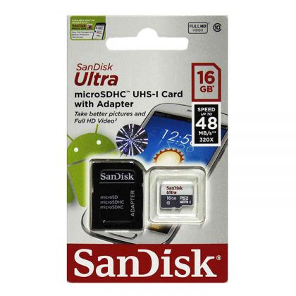 مموری میکرو Sandisk Ultra 16GB Class10 48MB/s